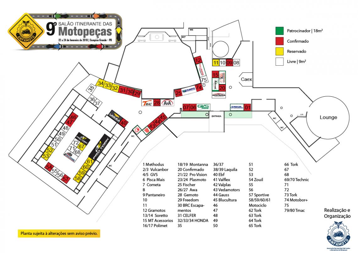 Planta baixa | 9º Salão Itinerante das Motopeças